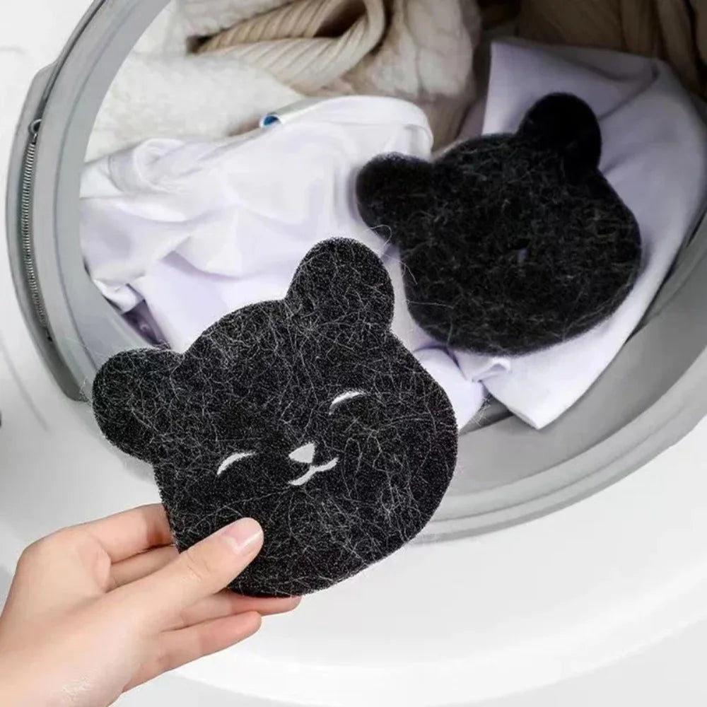 Pet hair remover sponge used on couch and blankets