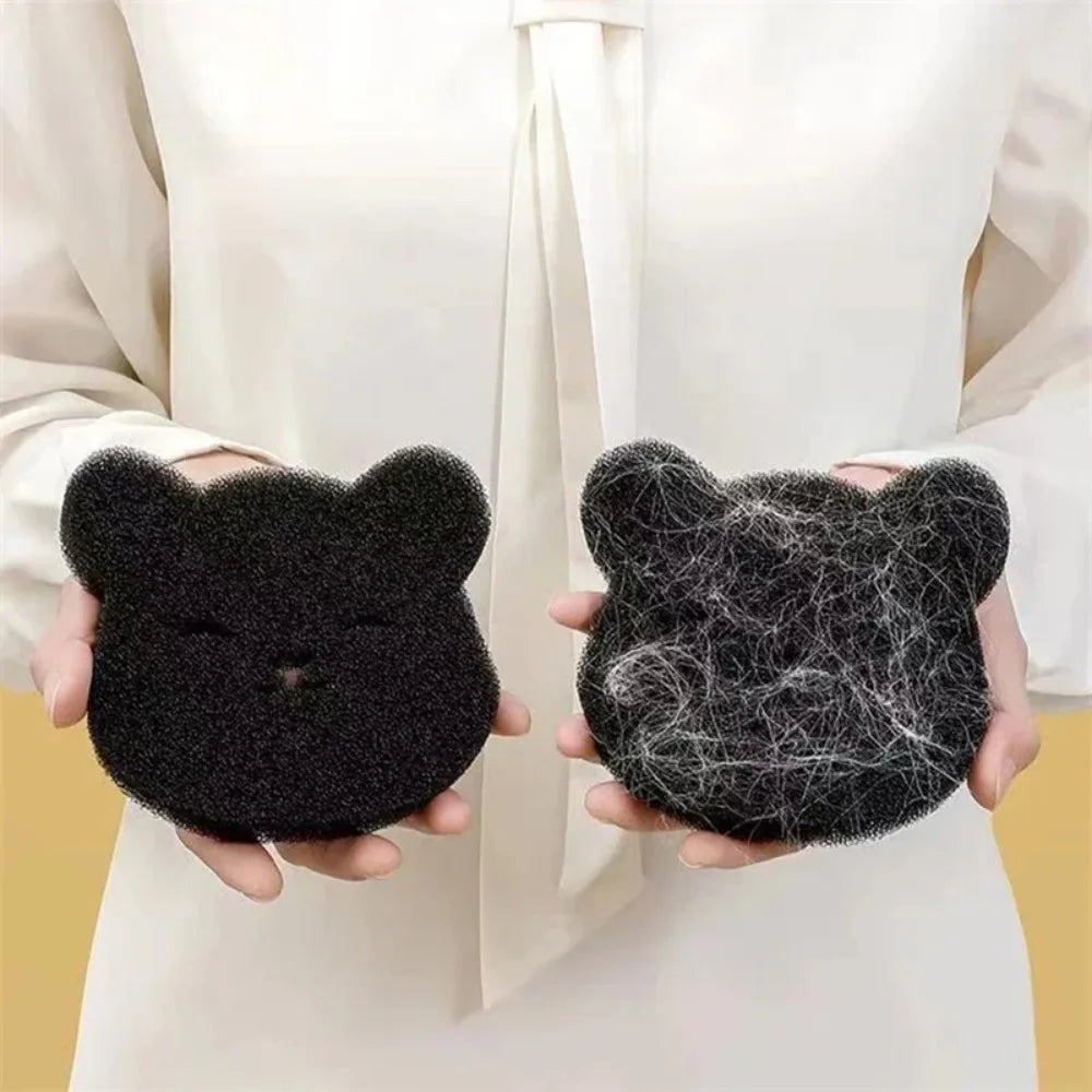 Before and after pet hair removal in washing machine